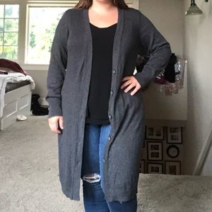 Charcoal Gray Duster Cardigan